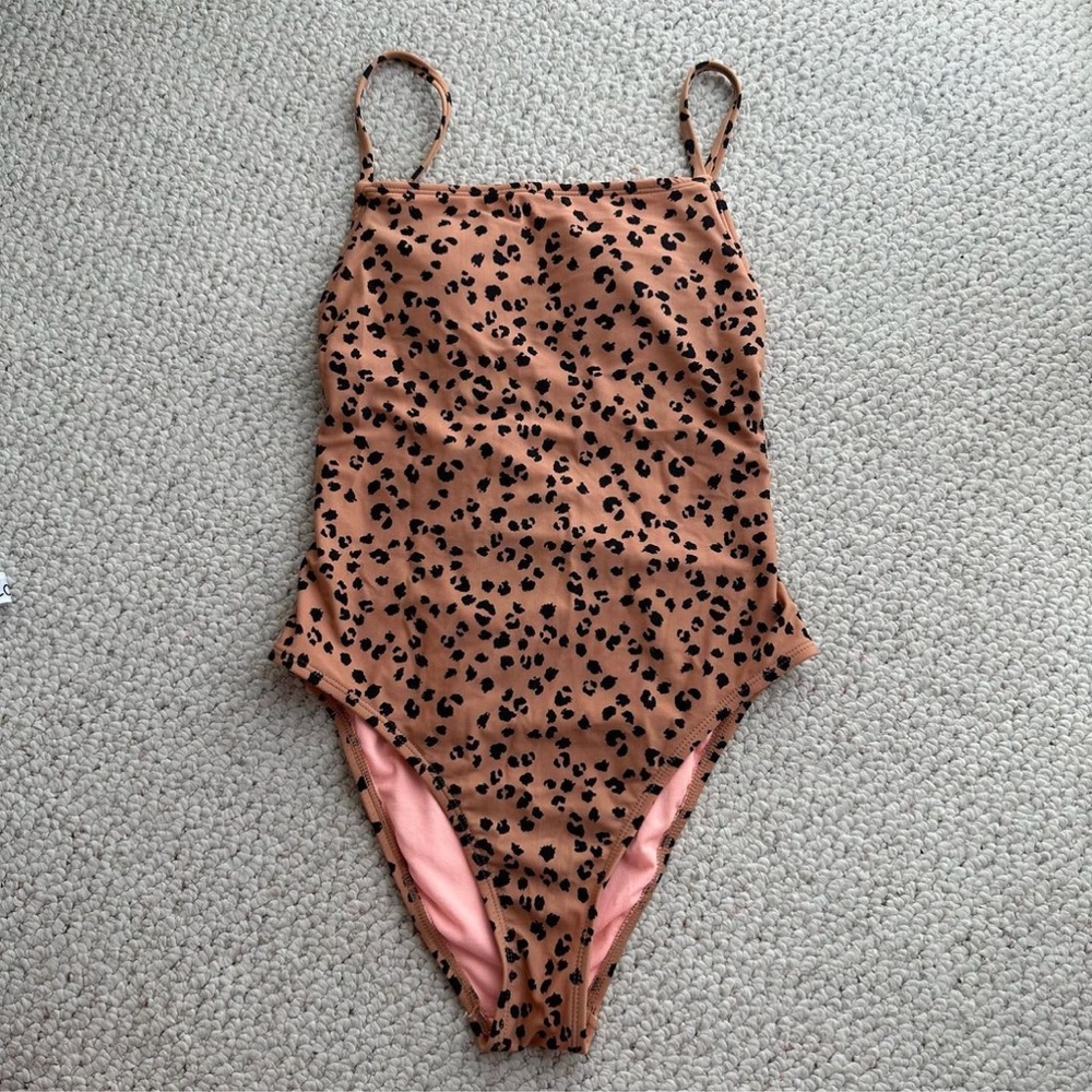 Women’s One-Piece Swimsuit in Rust Leopard Print